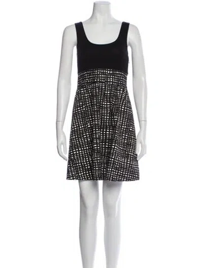 Pre-owned Theory Plaid Print Mini Dress In Black