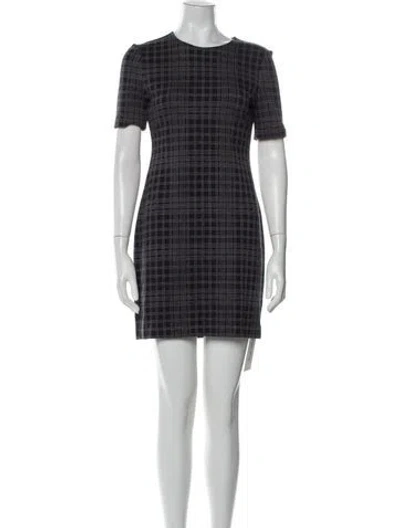 Pre-owned Theory Plaid Print Mini Dress In Blue