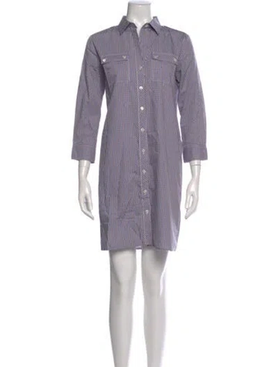 Pre-owned Theory Plaid Print Mini Dress In Blue