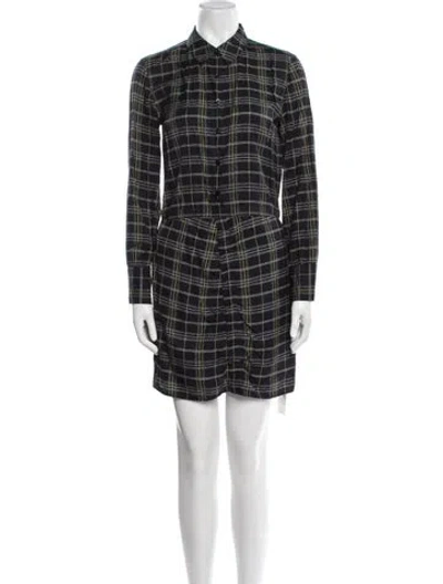 Pre-owned Theory Plaid Print Mini Dress In Multi