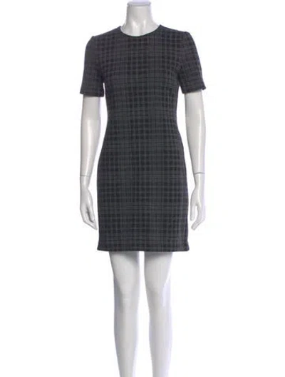 Pre-owned Theory Plaid Print Mini Dress W/ Tags In Black