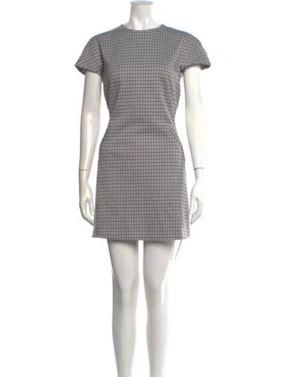 Pre-owned Theory Plaid Print Mini Dress W/ Tags In Black