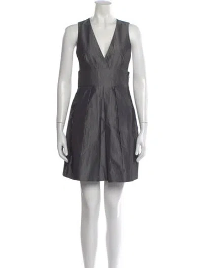 Pre-owned Theory Plaid Print Mini Dress W/ Tags In Gray