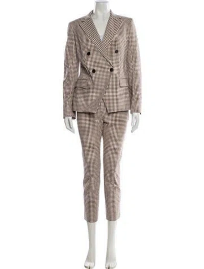Pre-owned Theory Plaid Print Pantsuit In White