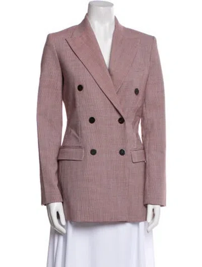 Pre-owned Theory Plaid Print Peacoat W/ Tags In Red