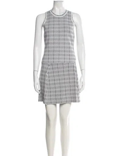 Pre-owned Theory Plaid Print Skirt Set W/ Tags In White