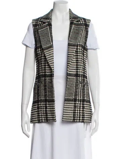 Pre-owned Theory Plaid Print Vest In Black