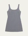 Theory Plaid Scoop-neck Mini Dress In Multi