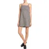 Theory Plaid Sleeveless Mini Dress In Gray