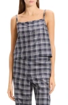 Theory Bind Strap Plaid Top In Multi