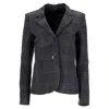 Theory Plaid Single-breasted Blazer In Grey Wool In Grey