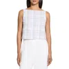 Theory Plaid Bateau-neck Top In Multi