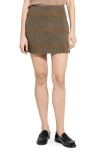 Theory Plaid Wool & Cashmere Miniskirt In Brown