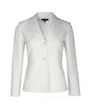 THEORY PLEAT BLAZER IN WHITE TRIACETATE