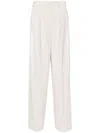 Theory High-waisted Crepe Palazzo Pants In Neutrals