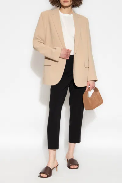 Theory Pleat-front Trousers In Brown