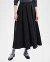 Theory Irregular Pleat Maxi Skirt In Black