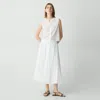 Theory Pleated A-line Skirt In Linear Cotton