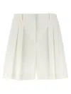 Theory Pleated Design Bermuda Shorts In White