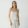 Theory Pleated Camisole In Cotton-blend
