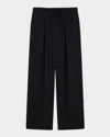 Theory Pocketed Elastic Waistband Trousers In Black