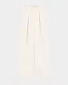Theory Pleated Casual Drawstring Pants In Rice