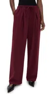 Theory Pleated Casual Pants Grenache In Burgundy