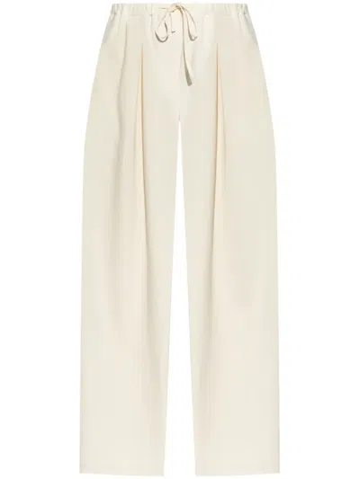 Theory Pleated Crepe Trousers In White