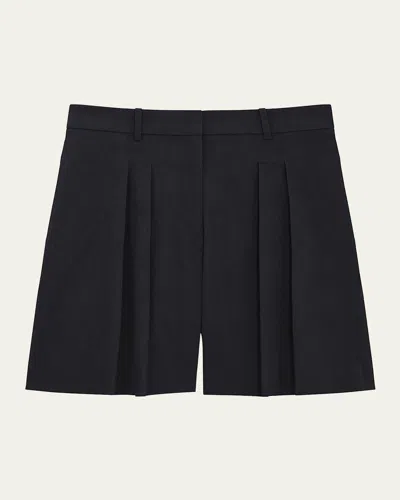 THEORY PLEATED CRUNCH LINEN SHORTS