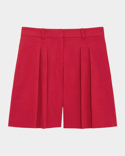 THEORY PLEATED CRUNCH LINEN SHORTS