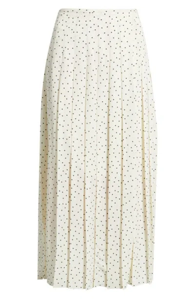 Theory Pleated Dot Print Skirt In White