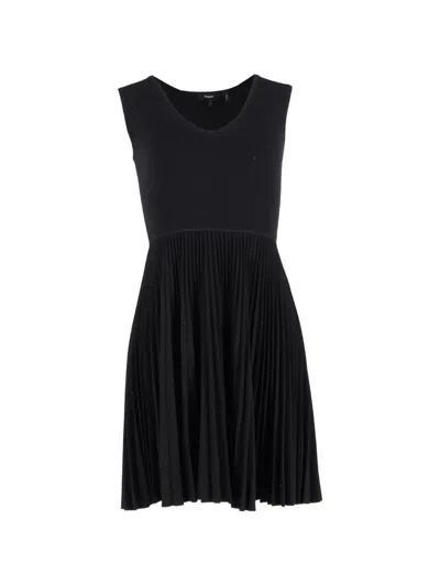 Pre-owned Theory Pleated Dress In Black