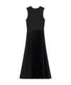 Theory Combo Satin Pleated Dress In Black