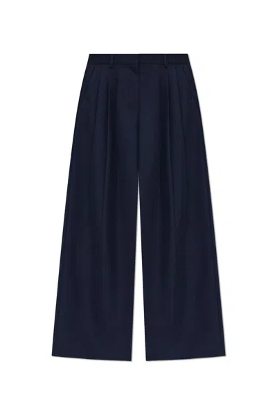 THEORY PLEATED HIGH-WAISTED TROUSERS