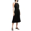 Theory Pleated Lace Halter Midi Dress In Black In Black