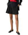 Theory Pleated Linen-blend Short In Black