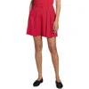 Theory Pleated Crunch Linen Shorts In Red