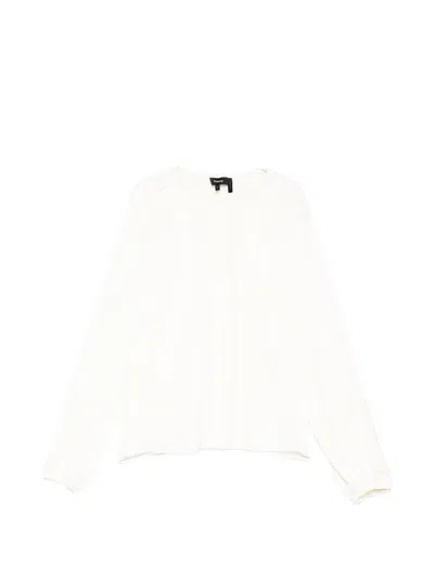 Theory White Solid Crew Neck T-shirt In Neutral