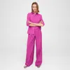 Theory Pleated Low-rise Pant In Stretch Wool In Carnation