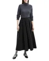 Theory Irregular Pleat Maxi Skirt In Black