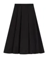 Theory Black Mid-waist Flared Skirt In Black