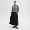 Theory Irregular Pleat Maxi Skirt In Black