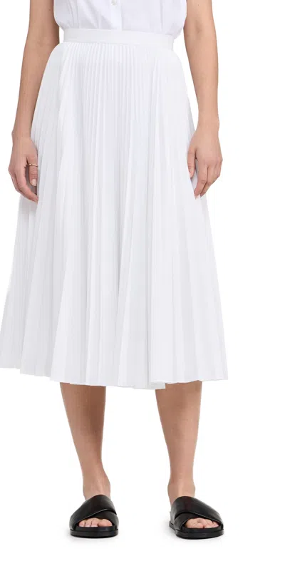 Theory Pleated Midi Skirt White