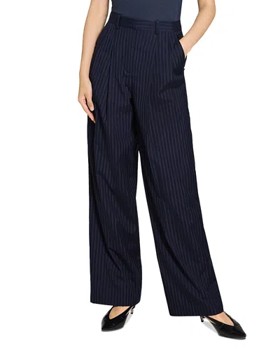 Theory Pleated Pants In Nocturnal Navy
