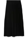 Theory Pleated Wool-blend Flannel Midi Skirt In Black