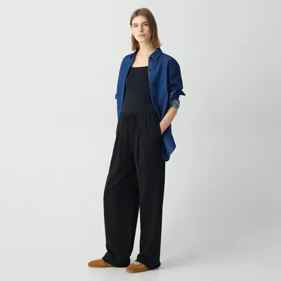 Theory Pleated Pull-on Pant In Admiral Crepe In Black