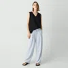 Theory Pleated Pull-on Pant In Admiral Crepe In Pearl Blue