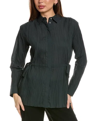 Theory Pleated Shirt In Grey