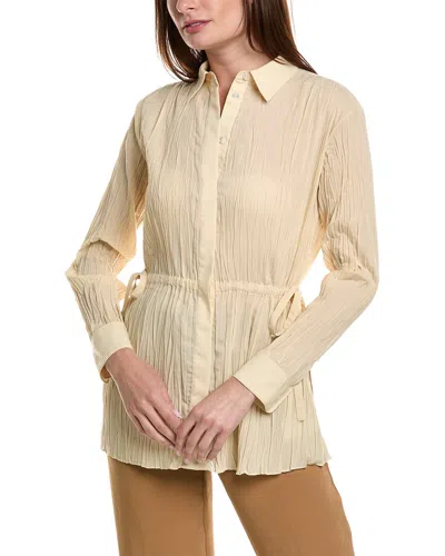 Theory Pleated Shirt In Neutral