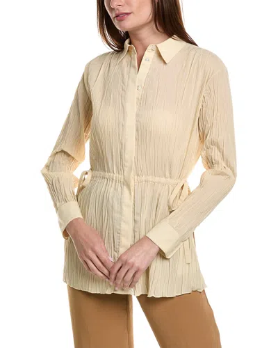 Theory Pleated Shirt In Cream